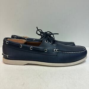 NWOT Quoddy Men's Head Boat Shoe Moccasin Navy Blue Handsewn Maine USA 12 D